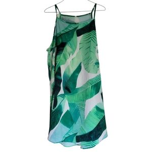 Stylish Green Patterned Swim Suit Cover XL